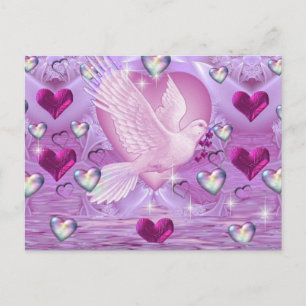 Doves and Hearts Postcard