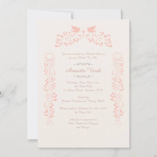 Doves and Romance Invitation (Front)