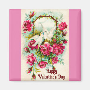 Doves And Roses Valentine Magnet