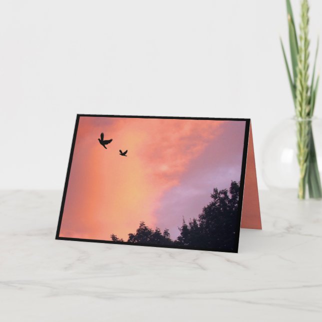 Doves at Sunset Birthday Card (Front)