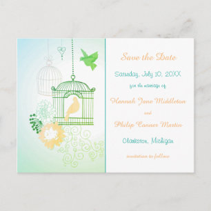 Doves & Cages - Save the Date Post Card