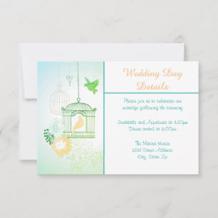 Doves & Cages - Wedding Day Details Invitation