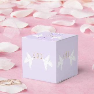 Doves Design Lilac Coloured Wedding Favour Box
