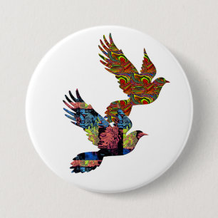 doves for peace cute inspirational button design