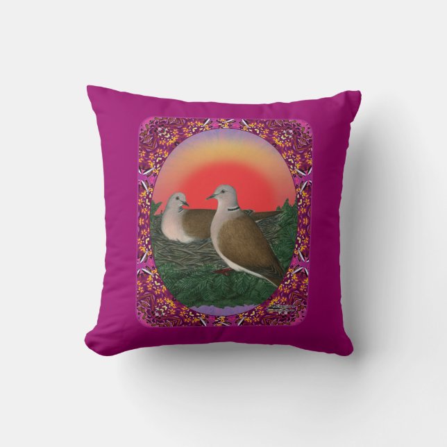 Doves Framed Cushion (Front)