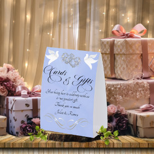 Doves & Hearts Cards & Gifts - Blue Pearl/Silver