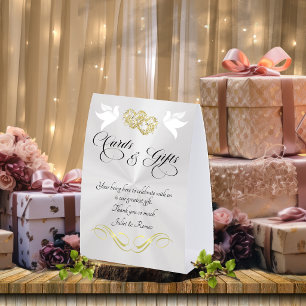 Doves & Hearts Cards & Gifts - White Pearl/Gold