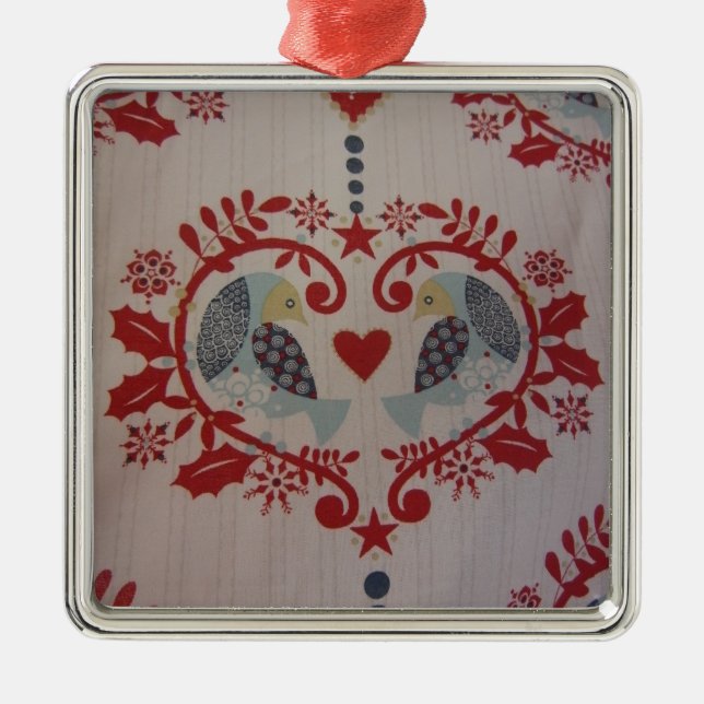 Doves & Hearts -- Pennsylvania Dutch Metal Ornament (Front)