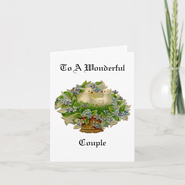 Doves In Basket Anniversary Greeting Card (Front)