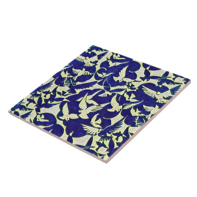 Doves in Flight Ceramic Tile (Side)