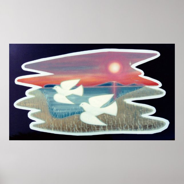 Doves in Flight Poster (Front)