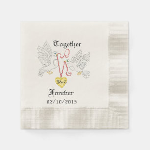Doves of Love Personalised Napkins