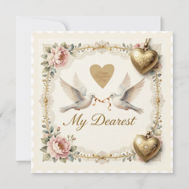 Doves of Love – Vintage Valentine’s Day Card (Front)