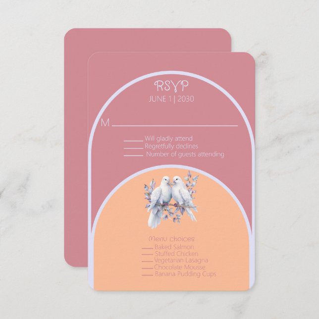 Doves Rings Peach Fuzz Dusty Pink Lavender Arched (Front/Back)