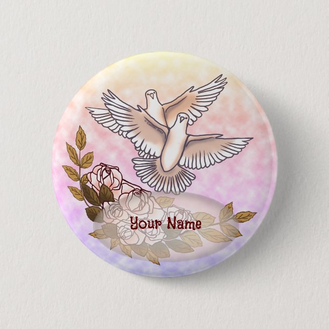 Doves Roses  button (Front)