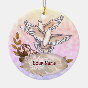 Doves Roses ornament