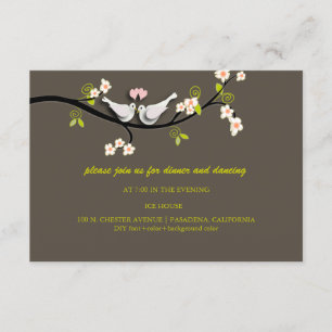 Doves wedding reception cards/Enclosures/DIY Enclosure Card