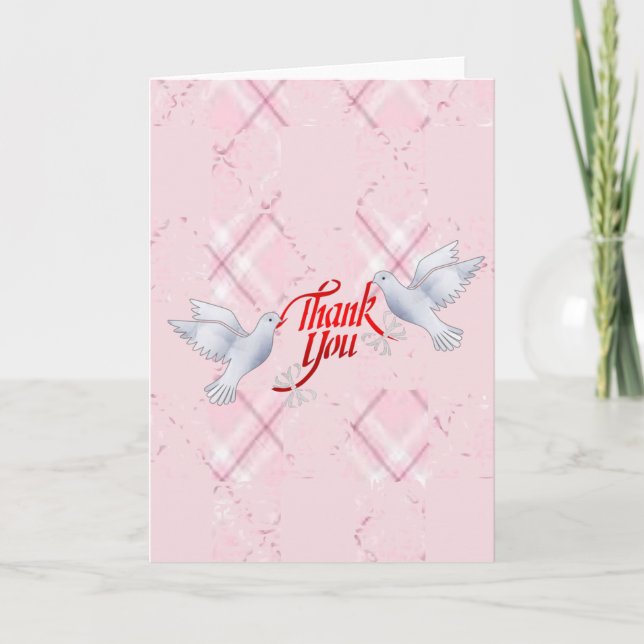 Doves With Thank you Message Card (Front)