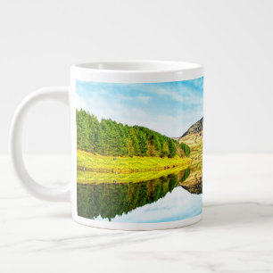 Dovestone Reservoir in winter Large Coffee Mug