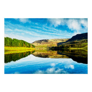 Dovestone Reservoir in winter  Poster