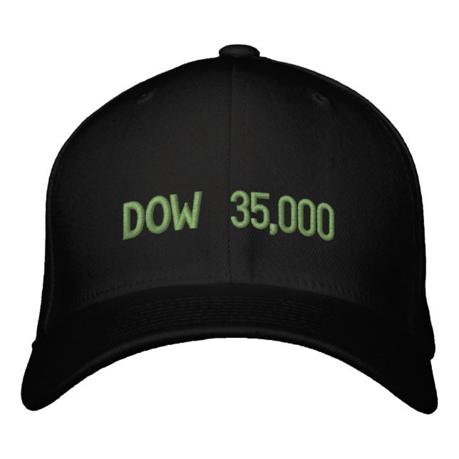 Dow 35000 Stock Market Celebration Embroidered Hat (Front)