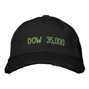 Dow 35000 Stock Market Celebration Embroidered Hat