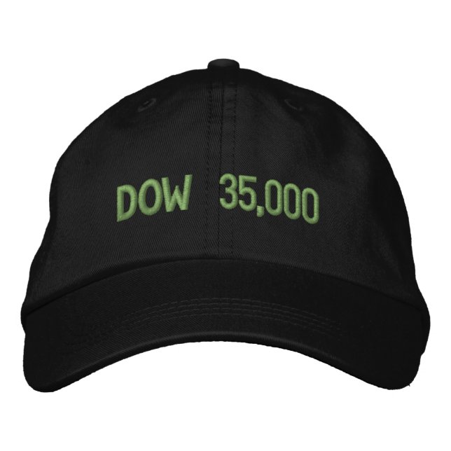 Dow 35000 Stock Market Celebration Embroidered Hat (Front)