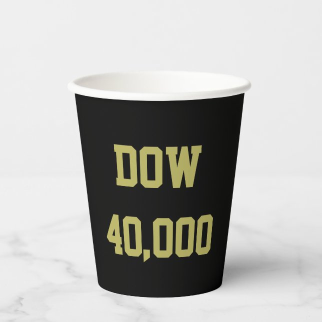 Dow 40000 Stock Market Celebration Paper Cups (Front)