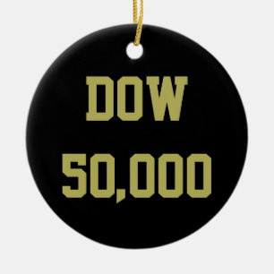 Dow 50000 Stock Market Celebration Ceramic Ornament