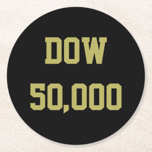 Dow 50,000 Stock Market Celebration Round Paper Coaster