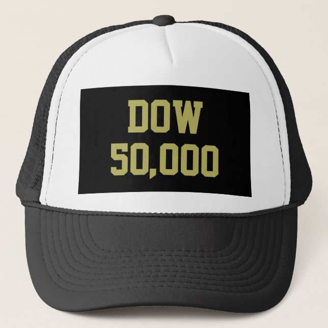 Dow 50,000 Stock Market Celebration Trucker Hat (Front)