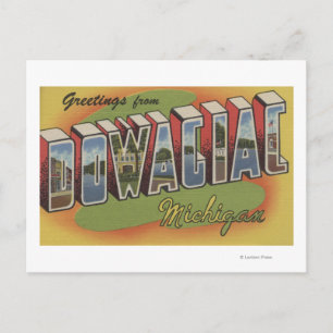 Dowagiac, Michigan - Large Letter Scenes 2 Postcard