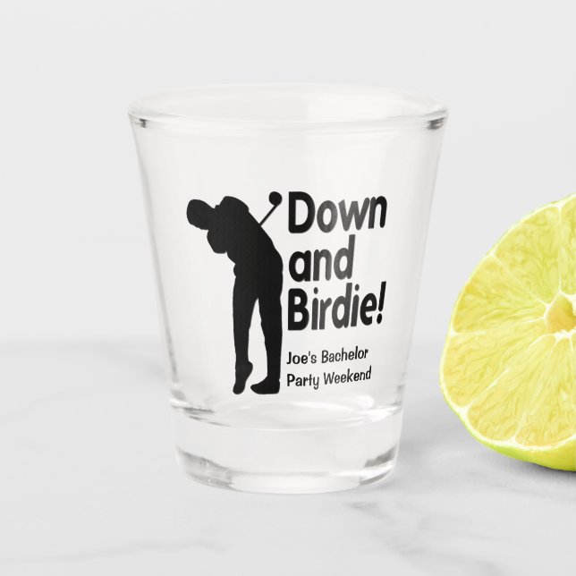 Down and Birdie Shot Glass (Front)