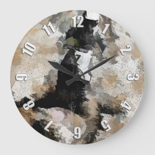 Down and Dirty  -  Motocross Dirt-Bike Racer Large Clock
