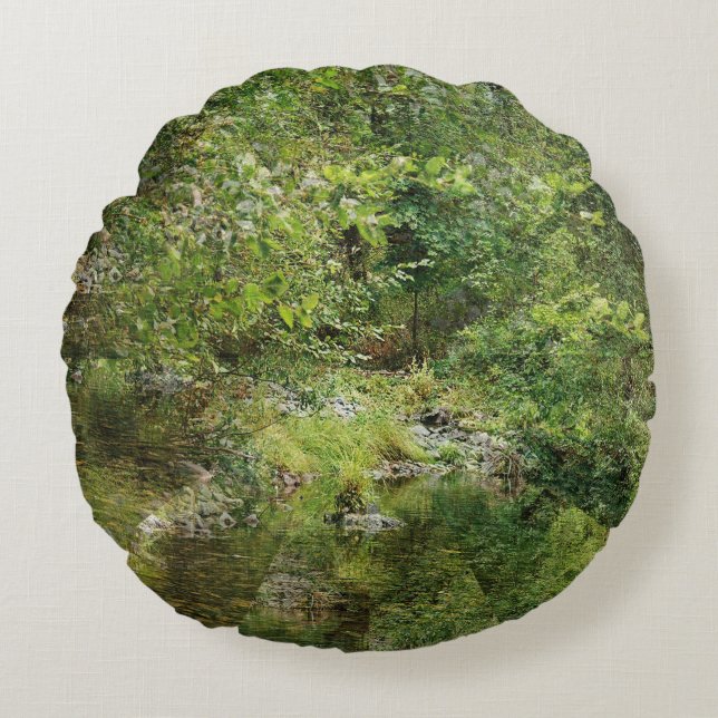 Down at the creek..... round cushion (Front)