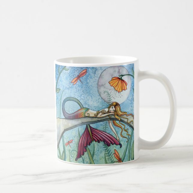Down by the Pond Mermaid Art Coffee Mug (Right)