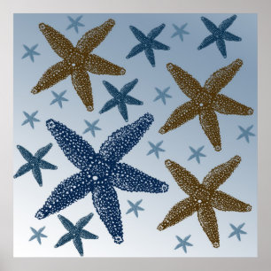 Down by the Sea Starfish Poster