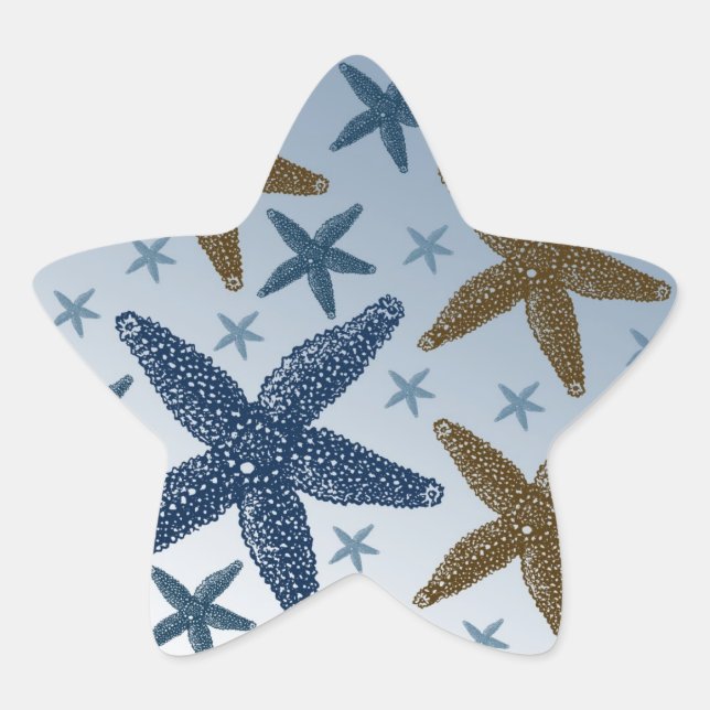 Down by the Sea Starfish Star Sticker (Front)