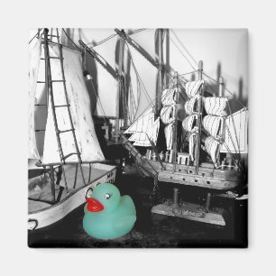 "Down by the Seaside" Rubber Duck Magnet