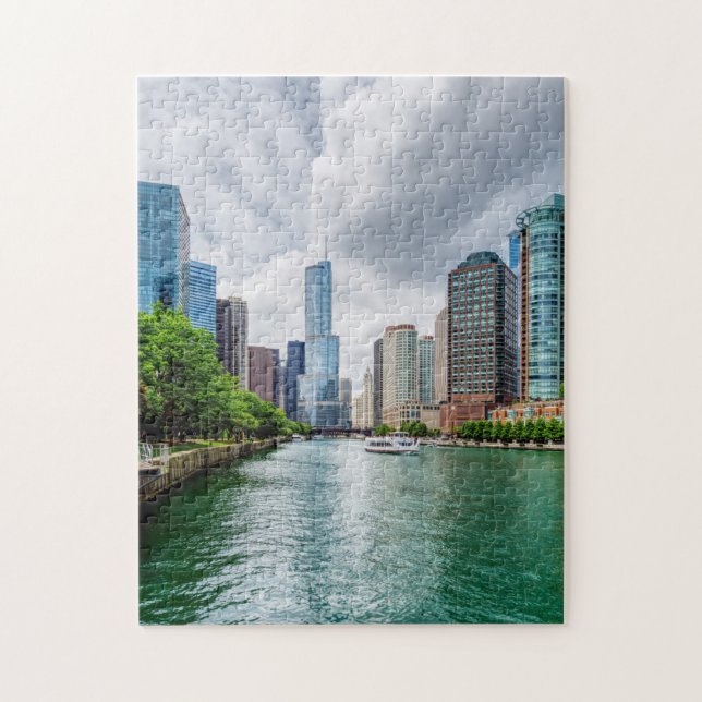 Down Chicago River Jigsaw Puzzle (Vertical)