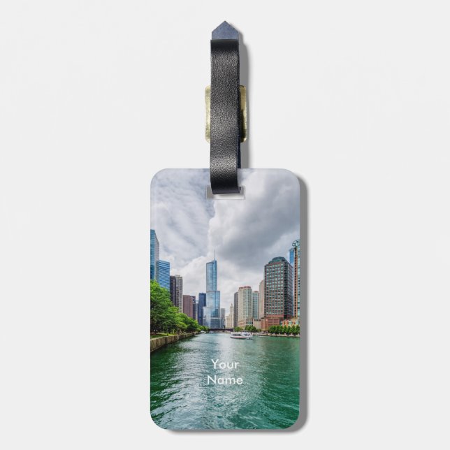 Down Chicago River Luggage Tag (Back Vertical)
