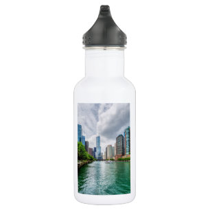 Down Chicago River Stainless Steel Water Bottle