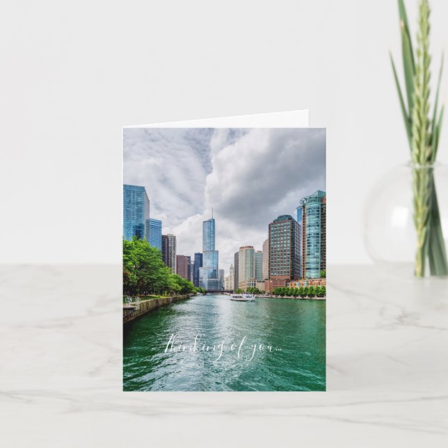Down Chicago River Thinking Of You Card (Front)