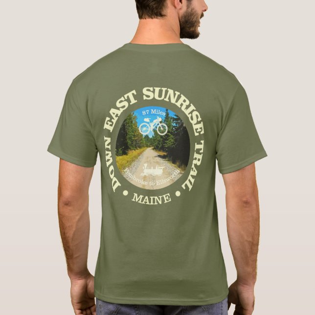 Down East Sunrise Trail (cycling c) T-Shirt (Back)