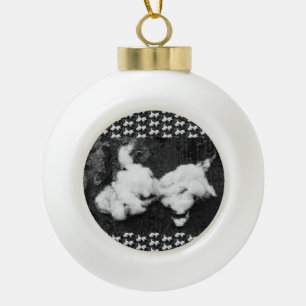 down fluffy ceramic ball christmas ornament