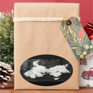 down fluffy oval sticker