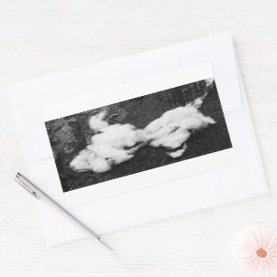 down fluffy rectangular sticker