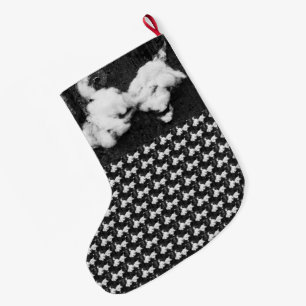 down fluffy small christmas stocking