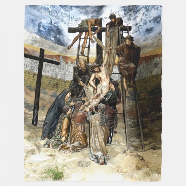 DOWN from the CROSS Fleece Blanket (Front)