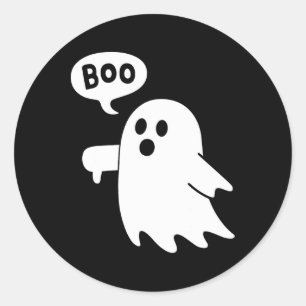 Down Ghost Screaming Boo Disapproval Ghost Hallowe Classic Round Sticker